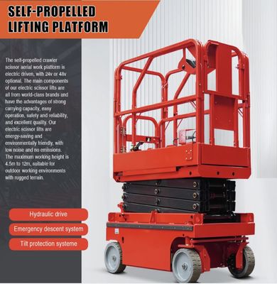 6m 8m 10m Tự vận động Electric Scissor Lift Aerial Work Platform 230kg Load