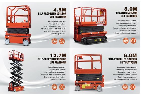 6m 8m 10m Tự vận động Electric Scissor Lift Aerial Work Platform 230kg Load